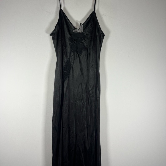 Vintage Mesh Floral Maxi Slip Nightgown with High Slit Small - Picture 2 of 7